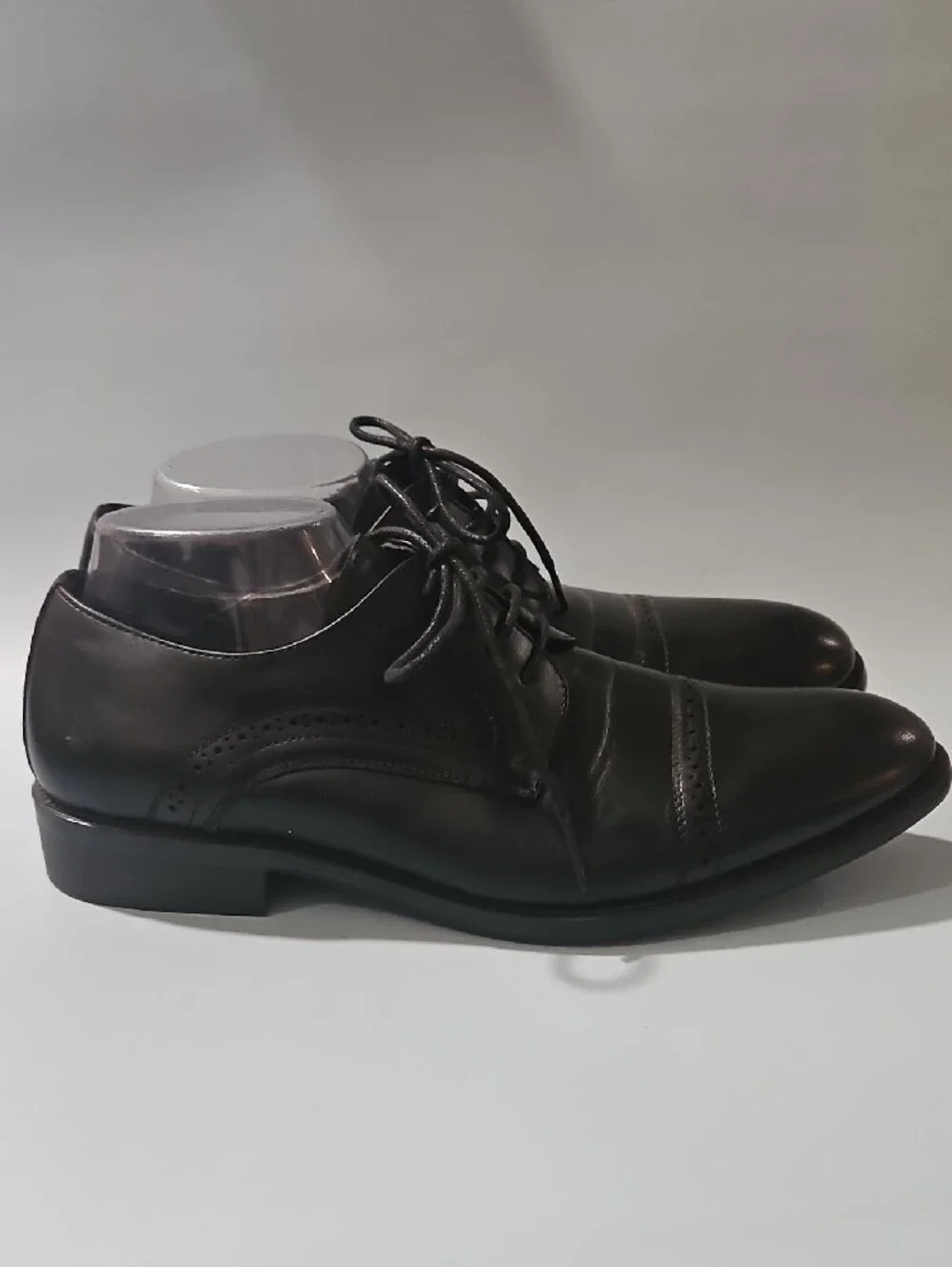 Men's Black Leather Derby Dress Shoes Classic Lace-Up. Handmade 40=size 7 Bin 11
